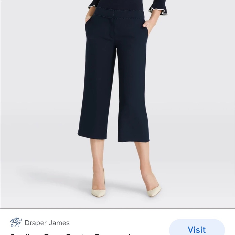Draper James Scalloped Crop pants Nassau Navy 💙